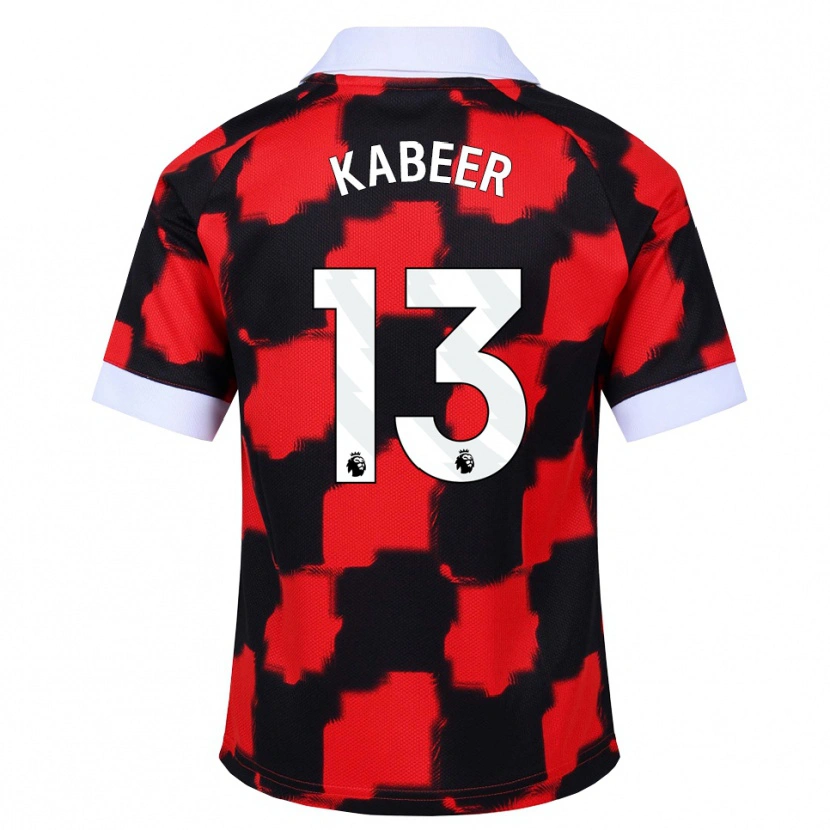 Danxen Uomo Maglia Eric Kabeer #13 Rosso Bianco Nero Kit Gara Away 2026/27 Maglietta