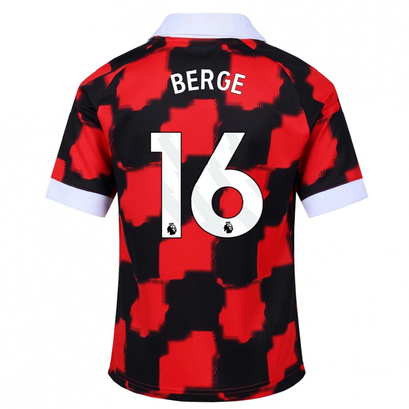Danxen Uomo Maglia Sander Berge #16 Rosso Bianco Nero Kit Gara Away 2026/27 Maglietta