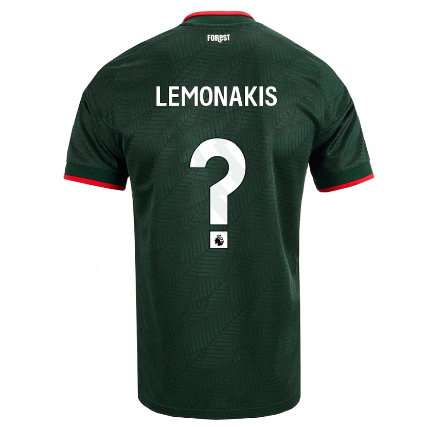 Danxen Uomo Maglia Georgios Lemonakis #0 Verde Scuro Rosso Kit Gara Away 2026/27 Maglietta