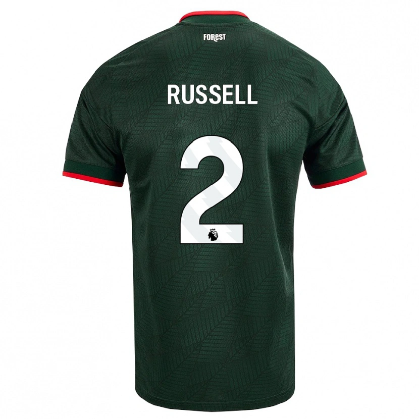 Danxen Uomo Maglia Blaine Russell #2 Verde Scuro Rosso Kit Gara Away 2026/27 Maglietta