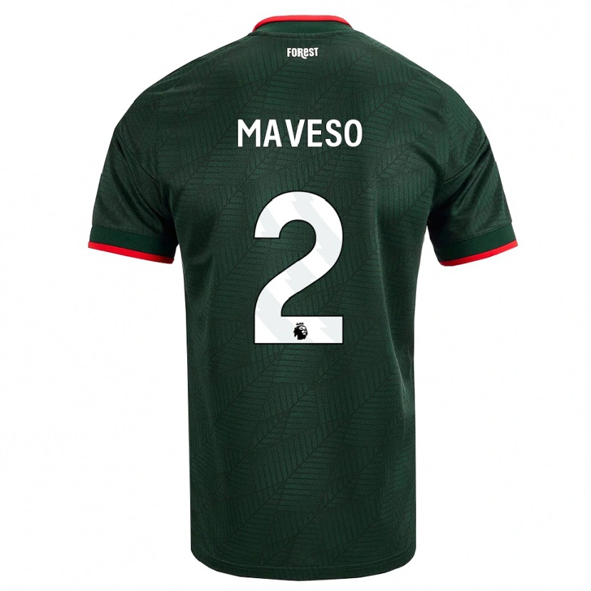 Danxen Uomo Maglia Jaydon Maveso #2 Verde Scuro Rosso Kit Gara Away 2026/27 Maglietta