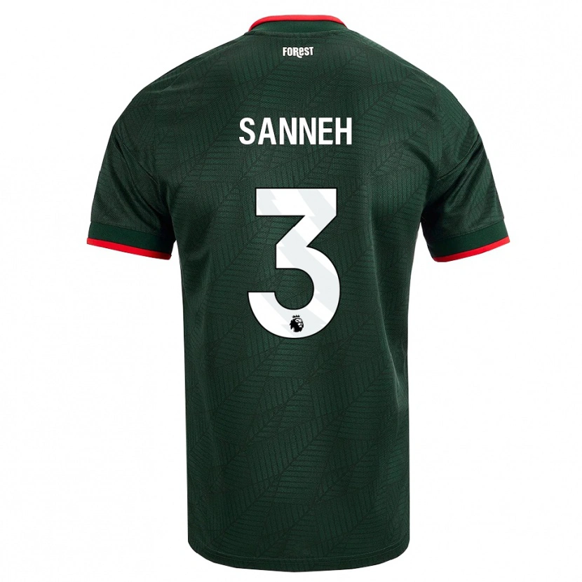 Danxen Uomo Maglia Buba Sanneh #3 Verde Scuro Rosso Kit Gara Away 2026/27 Maglietta
