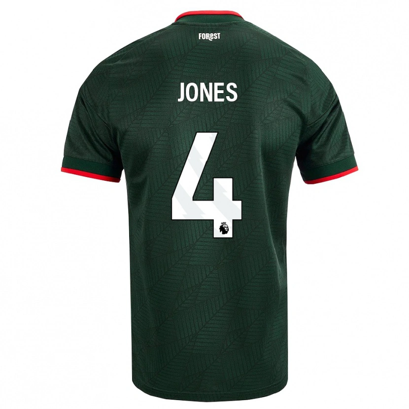 Danxen Uomo Maglia Brodie Jones #4 Verde Scuro Rosso Kit Gara Away 2026/27 Maglietta