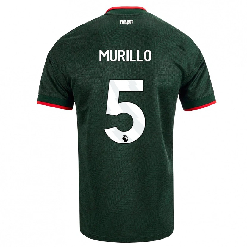 Danxen Uomo Maglia Murillo Santiago Costa Dos Santos #5 Verde Scuro Rosso Kit Gara Away 2026/27 Maglietta