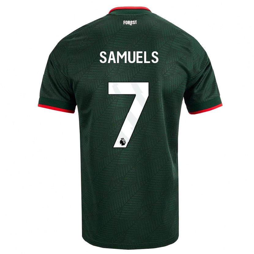 Danxen Uomo Maglia Shakur Samuels #7 Verde Scuro Rosso Kit Gara Away 2026/27 Maglietta