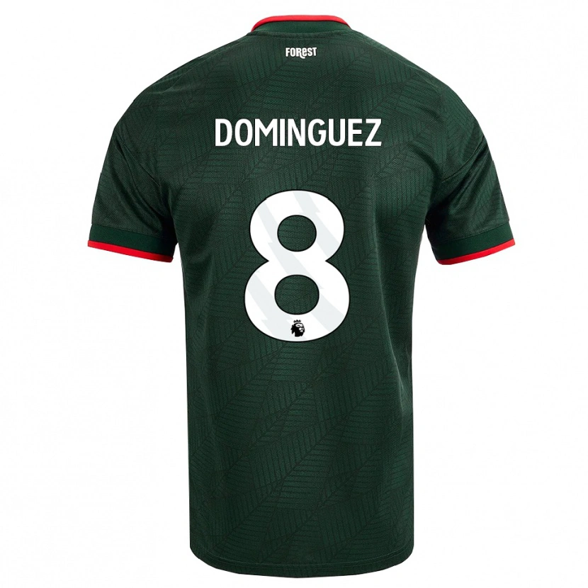 Danxen Uomo Maglia Nicolás Domínguez #8 Verde Scuro Rosso Kit Gara Away 2026/27 Maglietta
