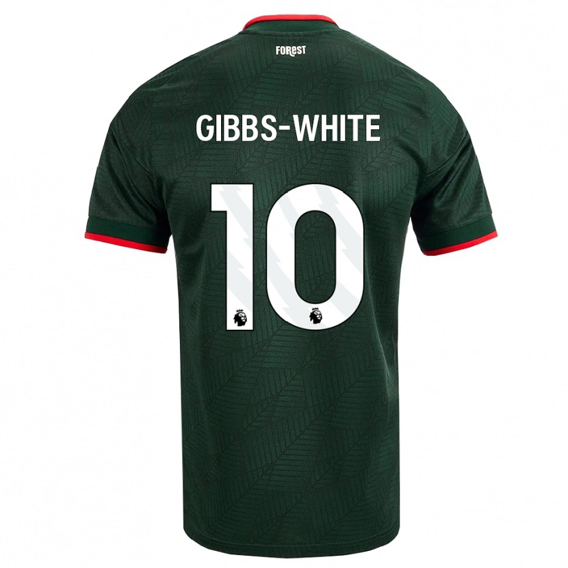 Danxen Uomo Maglia Morgan Gibbs-White #10 Verde Scuro Rosso Kit Gara Away 2026/27 Maglietta