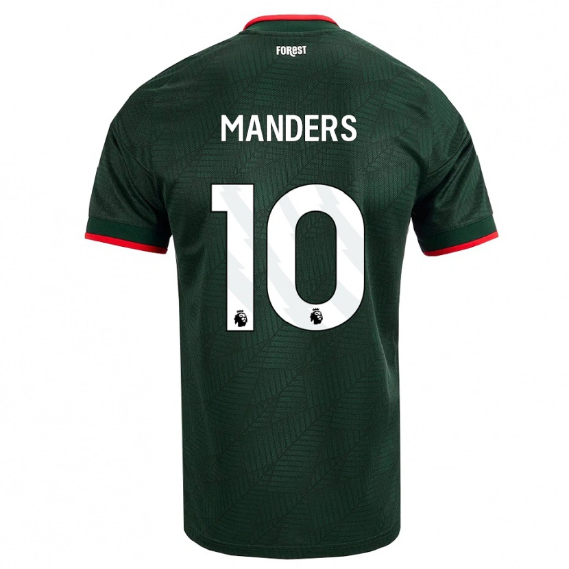 Danxen Uomo Maglia Holly Manders #10 Verde Scuro Rosso Kit Gara Away 2026/27 Maglietta