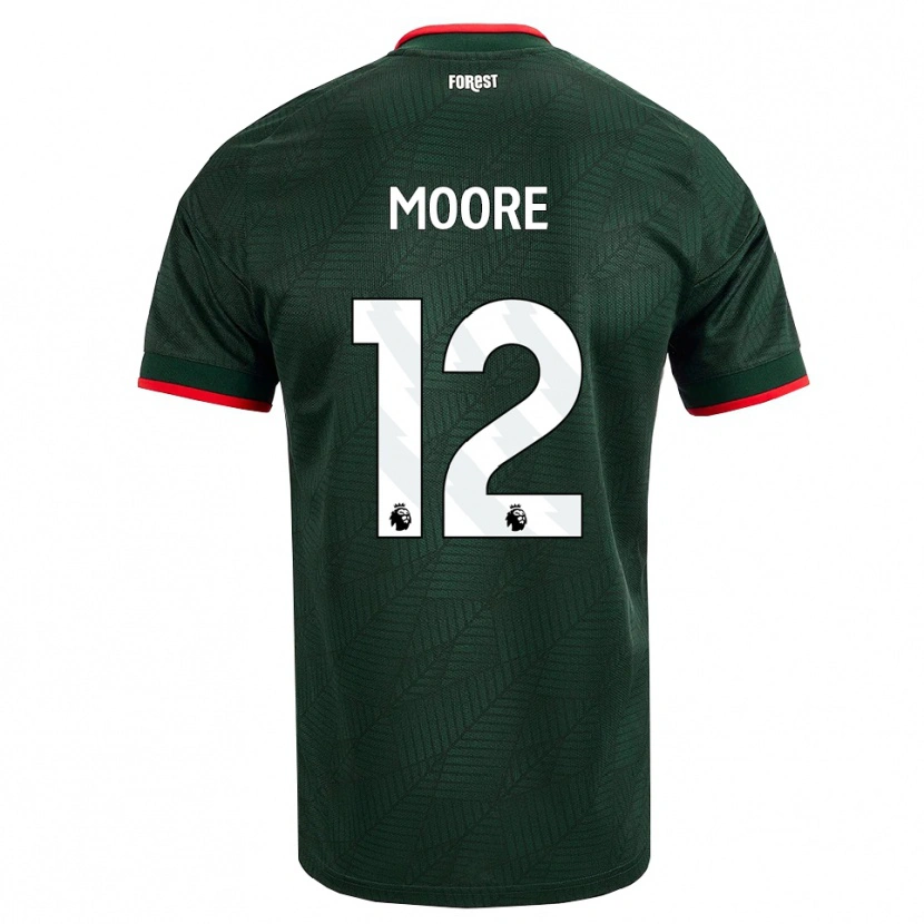 Danxen Uomo Maglia Daniel Moore #12 Verde Scuro Rosso Kit Gara Away 2026/27 Maglietta