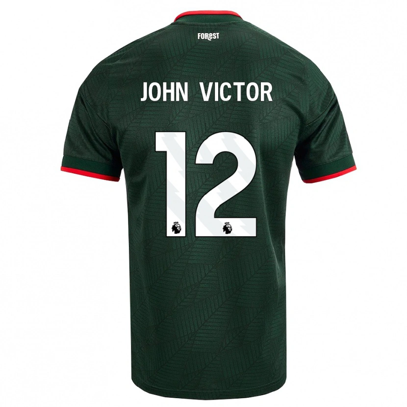 Danxen Uomo Maglia John Victor #12 Verde Scuro Rosso Kit Gara Away 2026/27 Maglietta