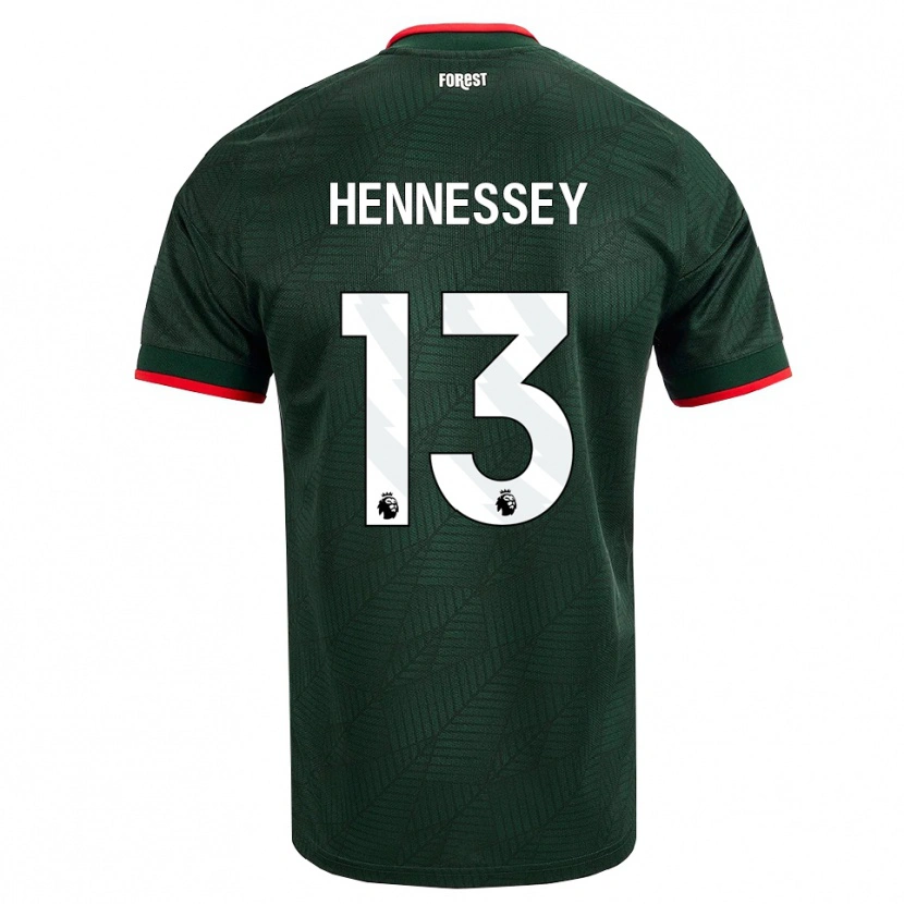 Danxen Uomo Maglia Wayne Hennessey #13 Verde Scuro Rosso Kit Gara Away 2026/27 Maglietta
