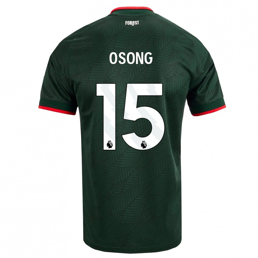 Danxen Uomo Maglia Detlef Esapa Osong #15 Verde Scuro Rosso Kit Gara Away 2026/27 Maglietta