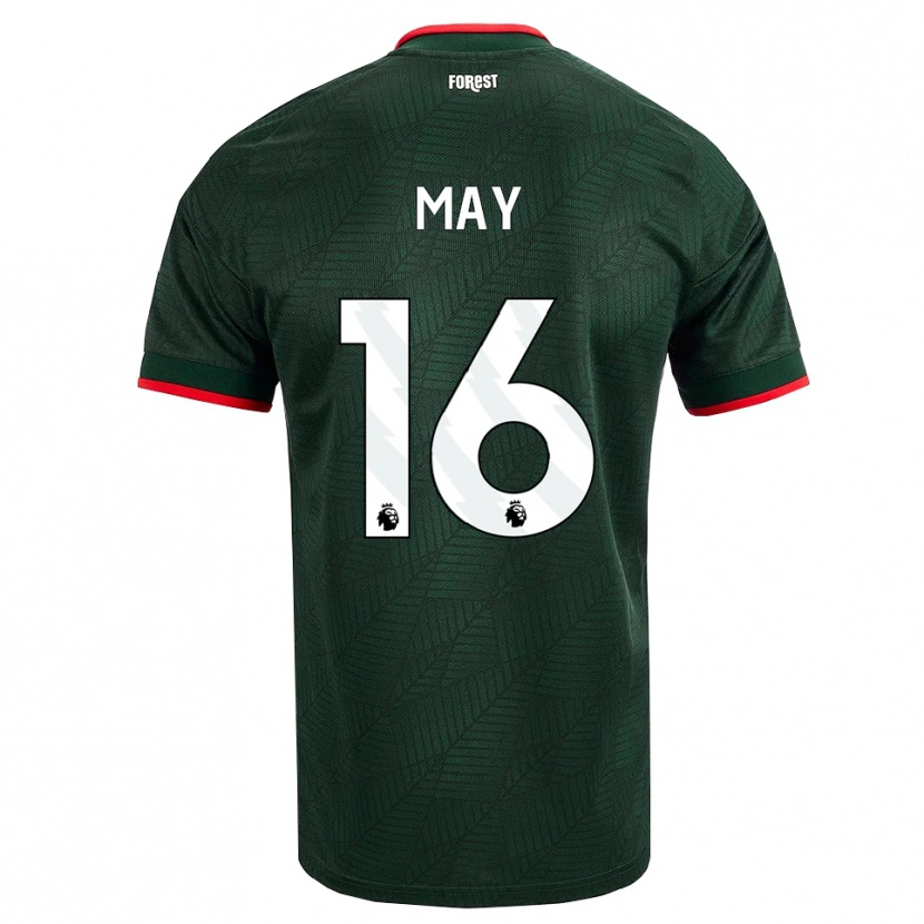 Danxen Uomo Maglia Brandon May #16 Verde Scuro Rosso Kit Gara Away 2026/27 Maglietta