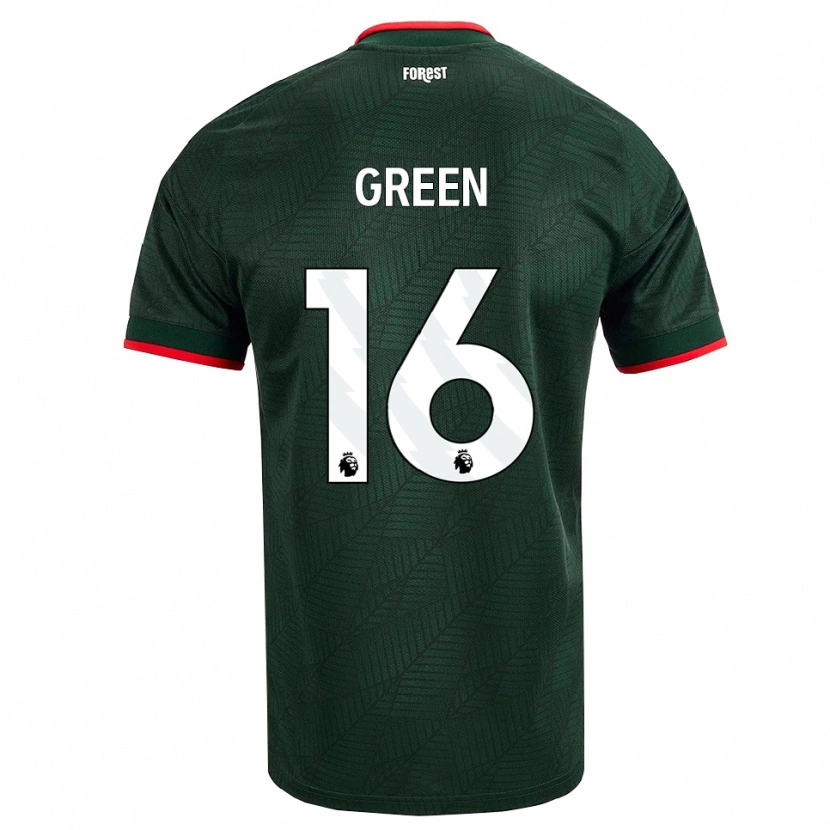 Danxen Uomo Maglia Mollie Green #16 Verde Scuro Rosso Kit Gara Away 2026/27 Maglietta