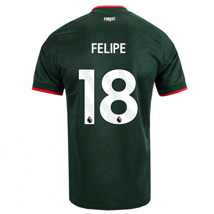 Danxen Uomo Maglia Felipe #18 Verde Scuro Rosso Kit Gara Away 2026/27 Maglietta