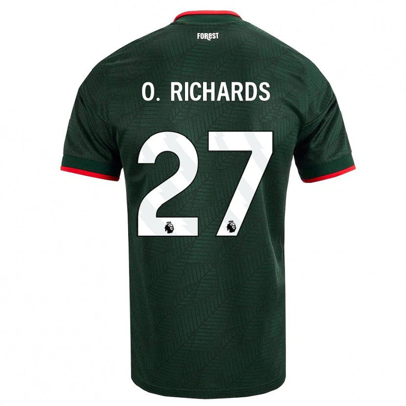 Danxen Uomo Maglia Omar Richards #27 Verde Scuro Rosso Kit Gara Away 2026/27 Maglietta