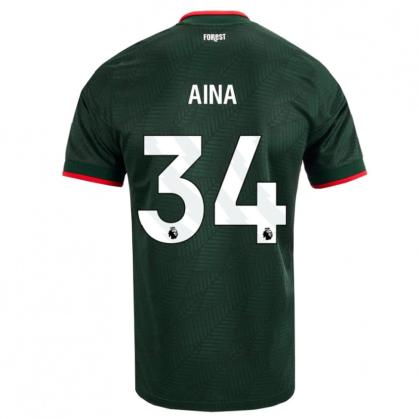 Danxen Uomo Maglia Ola Aina #34 Verde Scuro Rosso Kit Gara Away 2026/27 Maglietta