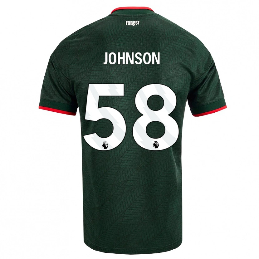 Danxen Uomo Maglia Pharrell Johnson #58 Verde Scuro Rosso Kit Gara Away 2026/27 Maglietta