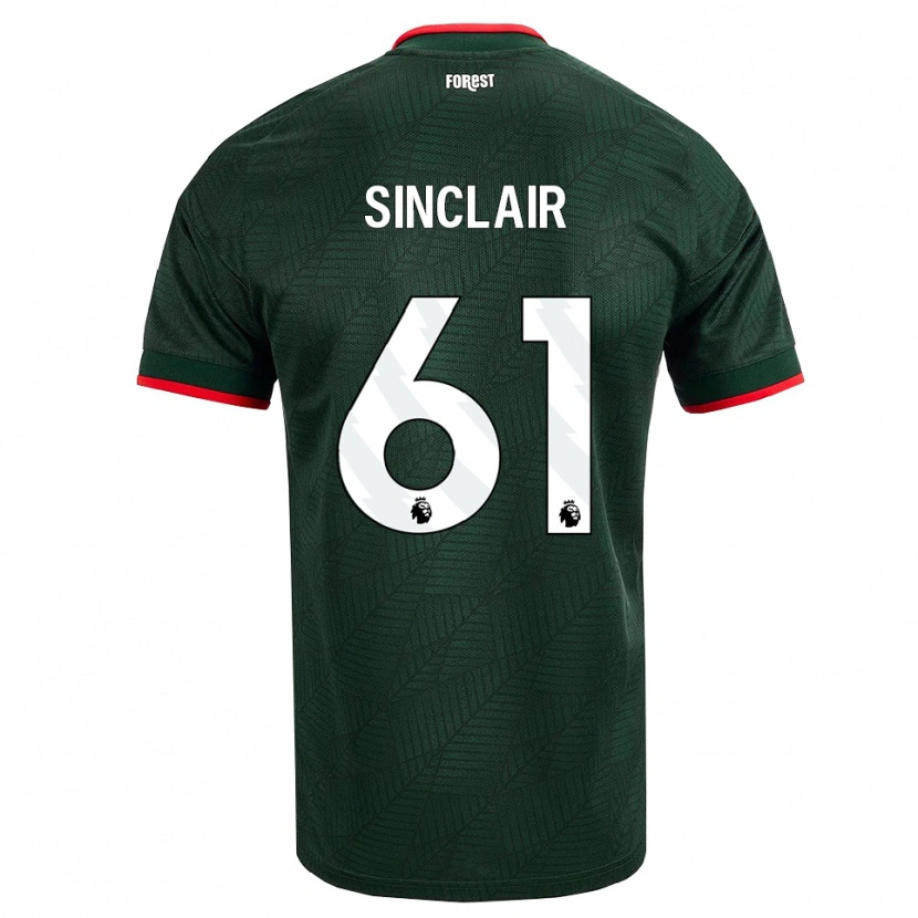 Danxen Uomo Maglia Jimmy Sinclair #61 Verde Scuro Rosso Kit Gara Away 2026/27 Maglietta