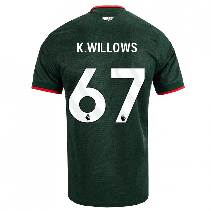 Danxen Uomo Maglia Keehan Willows #67 Verde Scuro Rosso Kit Gara Away 2026/27 Maglietta