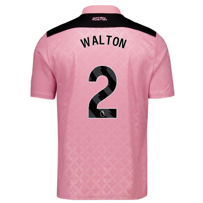 Danxen Uomo Maglia Robert Walton #2 Rosa Chiaro Nero Kit Gara Away 2026/27 Maglietta