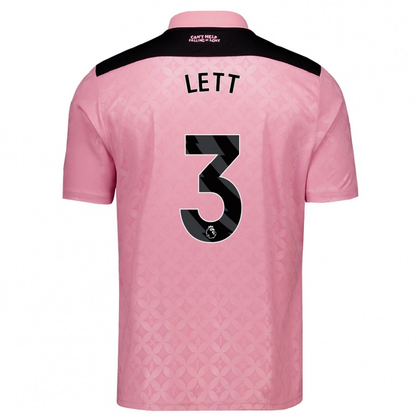 Danxen Uomo Maglia Josh Lett #3 Rosa Chiaro Nero Kit Gara Away 2026/27 Maglietta