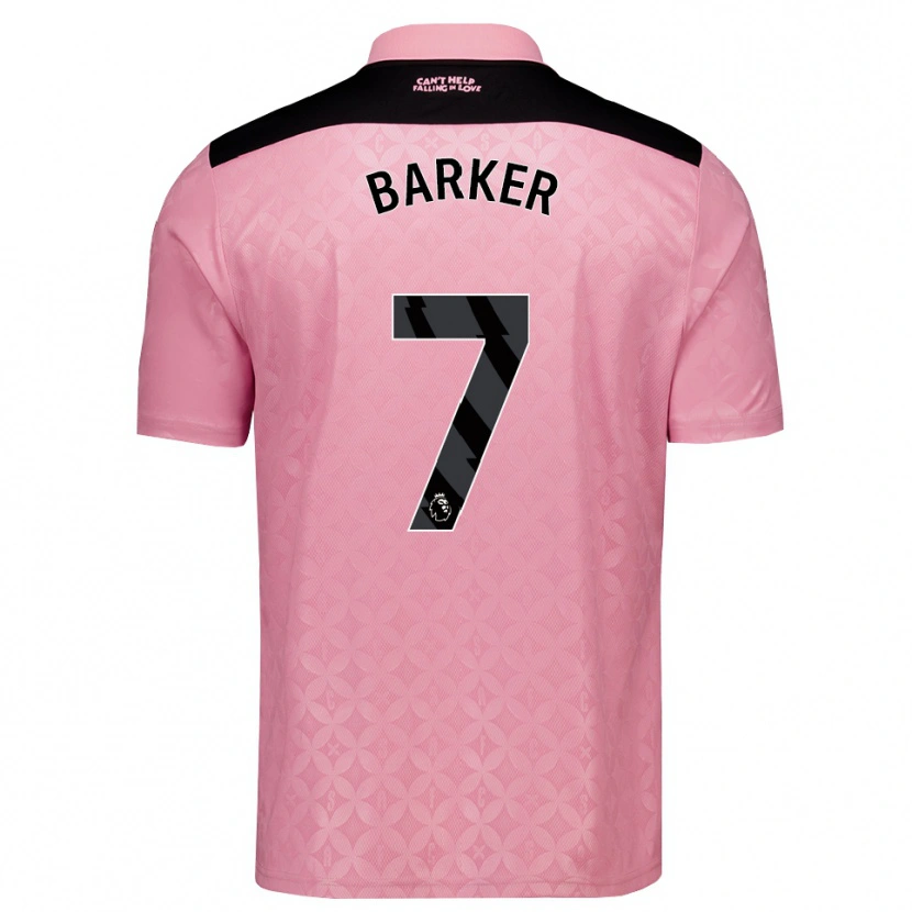 Danxen Uomo Maglia James Barker #7 Rosa Chiaro Nero Kit Gara Away 2026/27 Maglietta