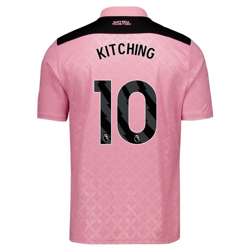 Danxen Uomo Maglia Katie Kitching #10 Rosa Chiaro Nero Kit Gara Away 2026/27 Maglietta