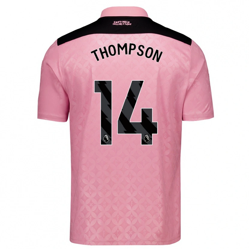 Danxen Uomo Maglia Harvey Thompson #14 Rosa Chiaro Nero Kit Gara Away 2026/27 Maglietta
