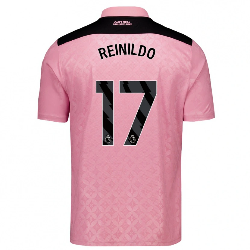 Danxen Uomo Maglia Reinildo Mandava #17 Rosa Chiaro Nero Kit Gara Away 2026/27 Maglietta
