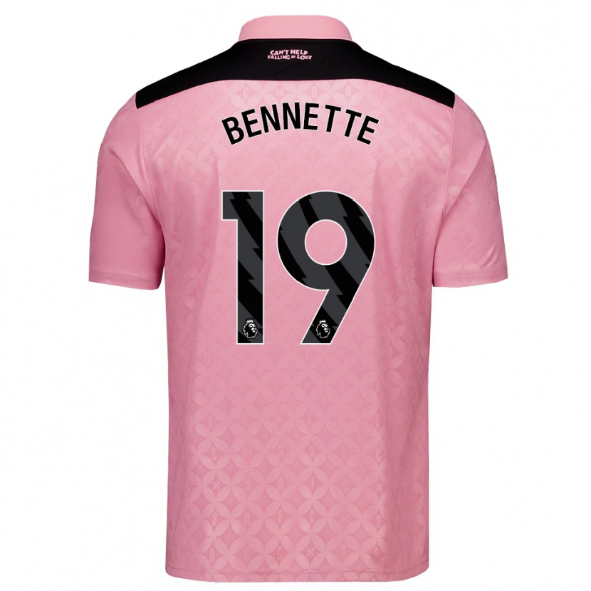 Danxen Uomo Maglia Jewison Bennette #19 Rosa Chiaro Nero Kit Gara Away 2026/27 Maglietta