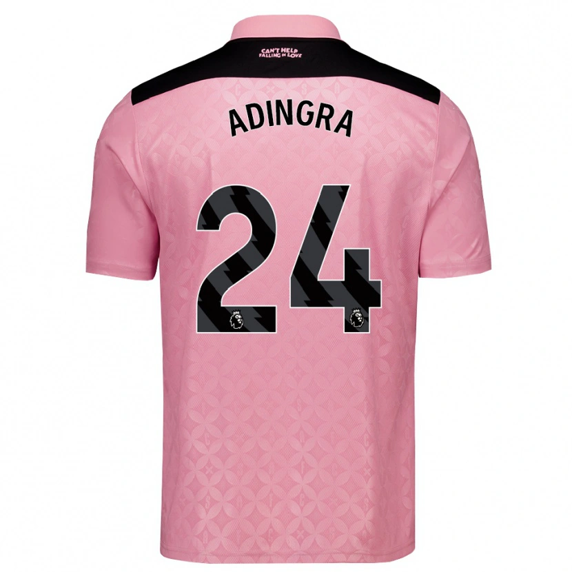 Danxen Uomo Maglia Simon Adingra #24 Rosa Chiaro Nero Kit Gara Away 2026/27 Maglietta