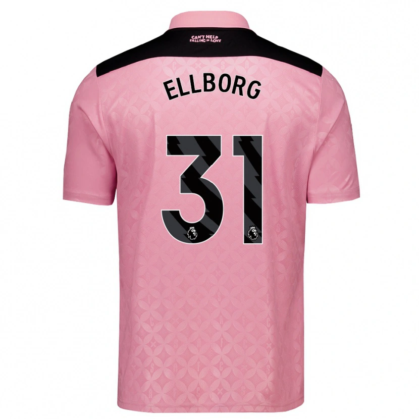 Danxen Uomo Maglia Melker Ellborg #31 Rosa Chiaro Nero Kit Gara Away 2026/27 Maglietta