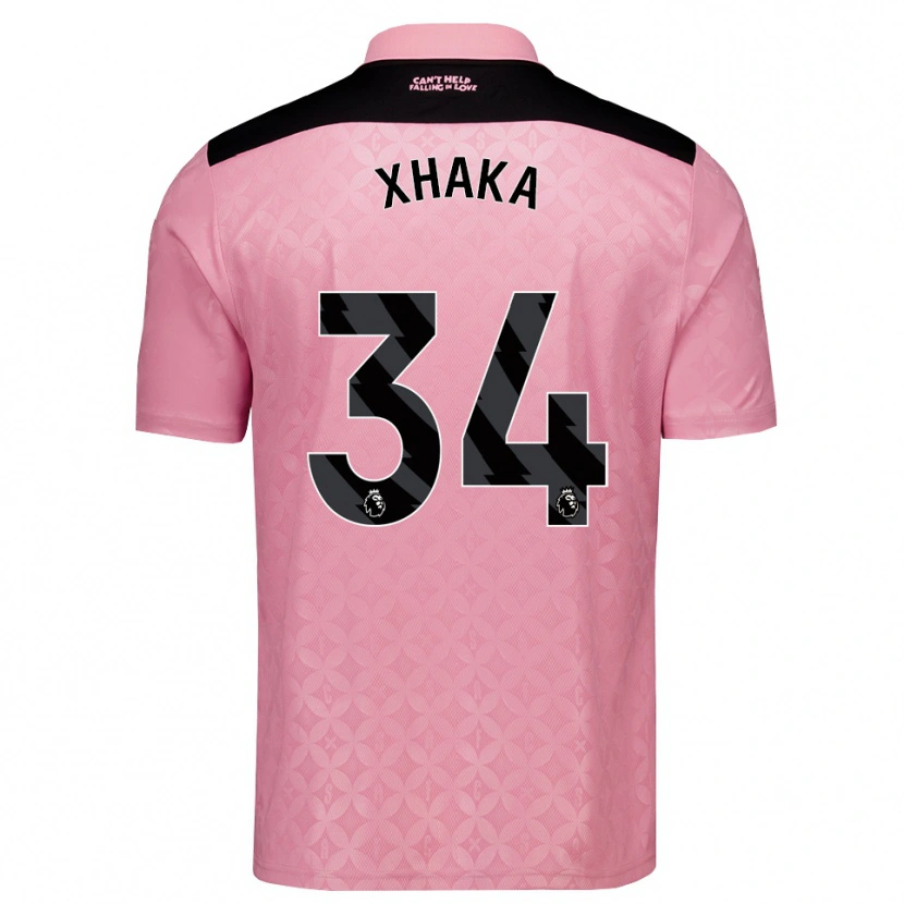 Danxen Uomo Maglia Granit Xhaka #34 Rosa Chiaro Nero Kit Gara Away 2026/27 Maglietta