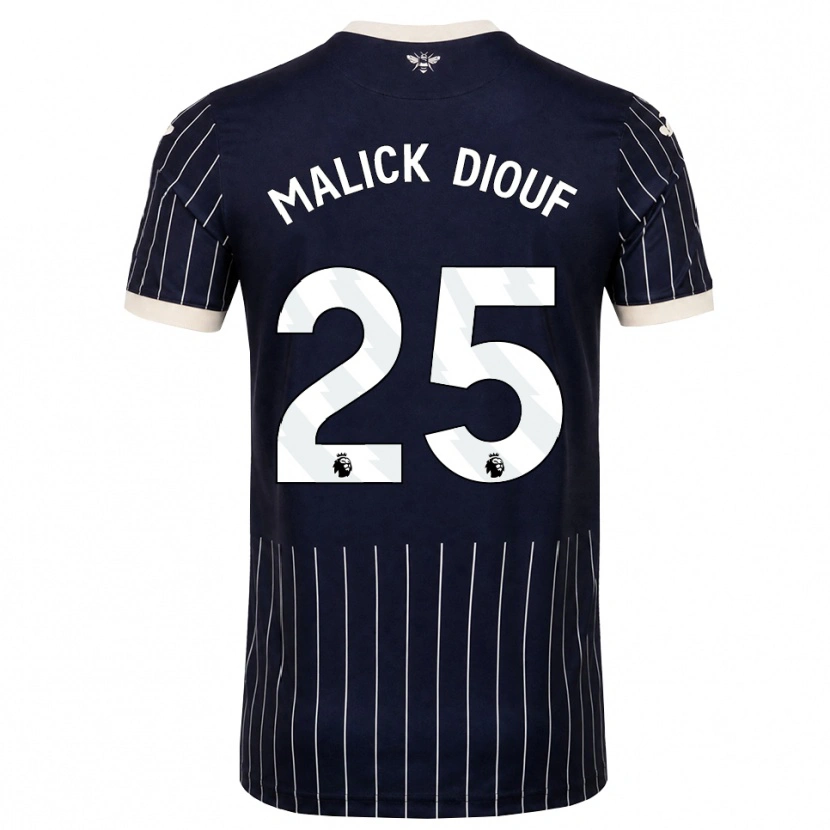 Danxen Uomo Maglia El Hadji Malick Diouf #25 Bianco Nero Kit Gara Away 2026/27 Maglietta