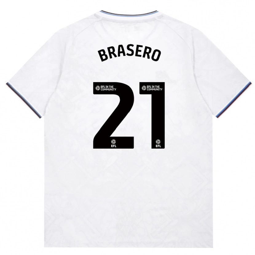 Danxen Uomo Maglia Sarah Brasero-Carreira #21 Borgogna Bianco Kit Gara Away 2026/27 Maglietta