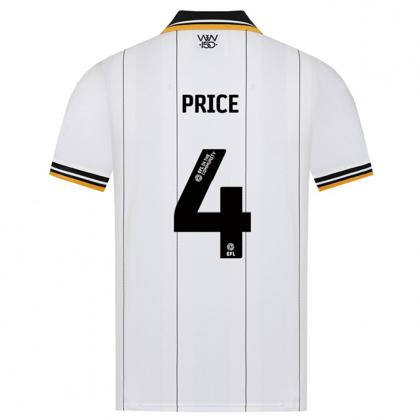Danxen Uomo Maglia Anna Price #4 Arancione Bianco Nero Kit Gara Away 2026/27 Maglietta