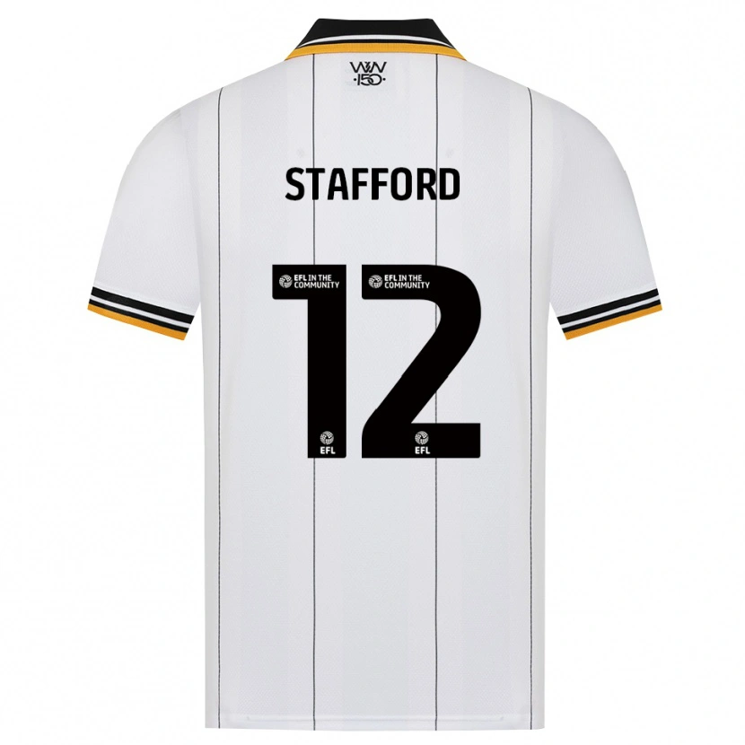 Danxen Uomo Maglia Ollie Stafford #12 Arancione Bianco Nero Kit Gara Away 2026/27 Maglietta