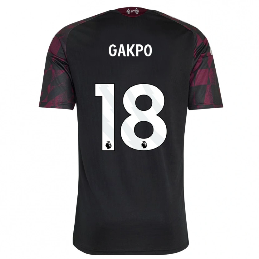 Danxen Uomo Maglia Cody Gakpo #18 Bianco Nero Viola Kit Gara Third 2026/27 Maglietta