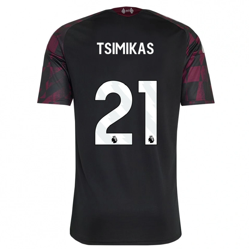 Danxen Uomo Maglia Konstantinos Tsimikas #21 Bianco Nero Viola Kit Gara Third 2026/27 Maglietta