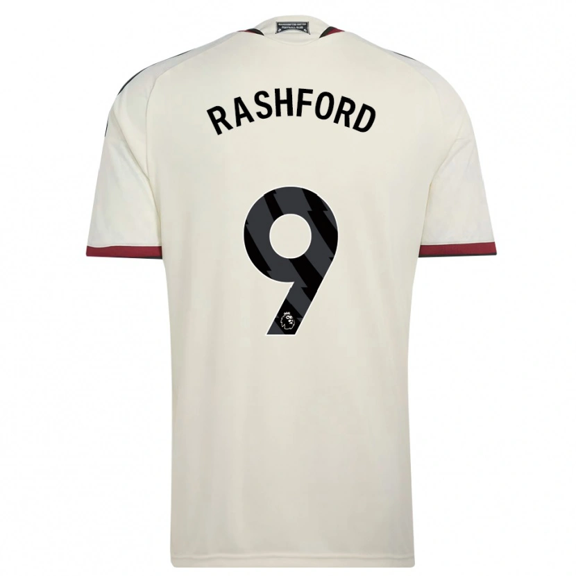 Danxen Uomo Maglia Marcus Rashford #9 Beige Nero Rosso Kit Gara Third 2026/27 Maglietta