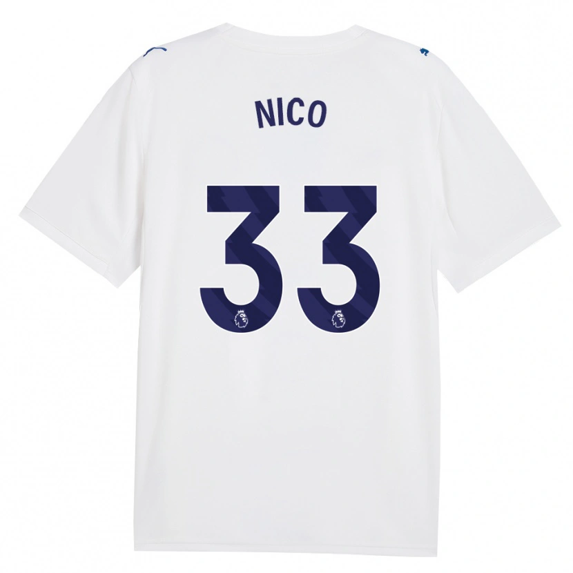 Danxen Uomo Maglia Nico O'reilly #33 Blu Scuro Bianco Kit Gara Third 2026/27 Maglietta