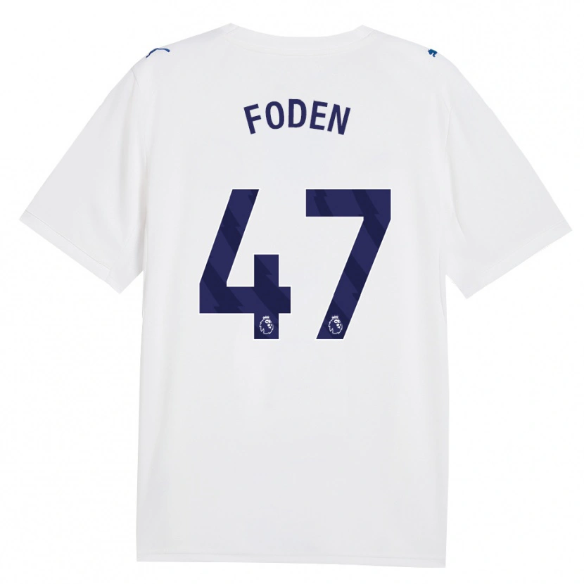 Danxen Uomo Maglia Phil Foden #47 Blu Scuro Bianco Kit Gara Third 2026/27 Maglietta