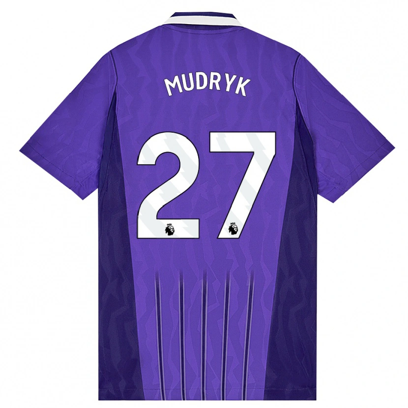 Danxen Uomo Maglia Mykhaylo Mudryk #27 Viola Bianco Kit Gara Third 2026/27 Maglietta
