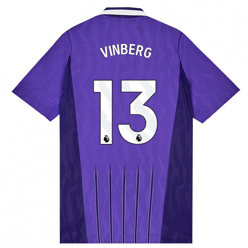 Danxen Uomo Maglia Matilda Vinberg #13 Viola Bianco Kit Gara Third 2026/27 Maglietta