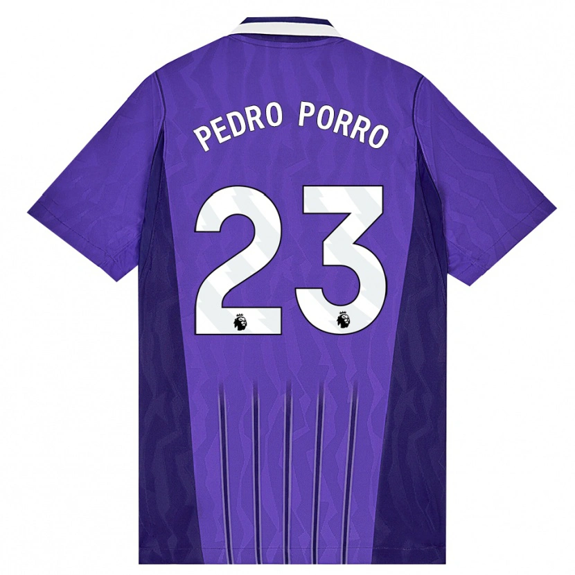 Danxen Uomo Maglia Pedro Porro #23 Viola Bianco Kit Gara Third 2026/27 Maglietta