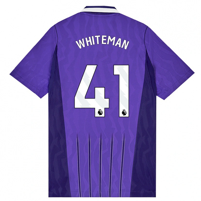Danxen Uomo Maglia Alfie Whiteman #41 Viola Bianco Kit Gara Third 2026/27 Maglietta