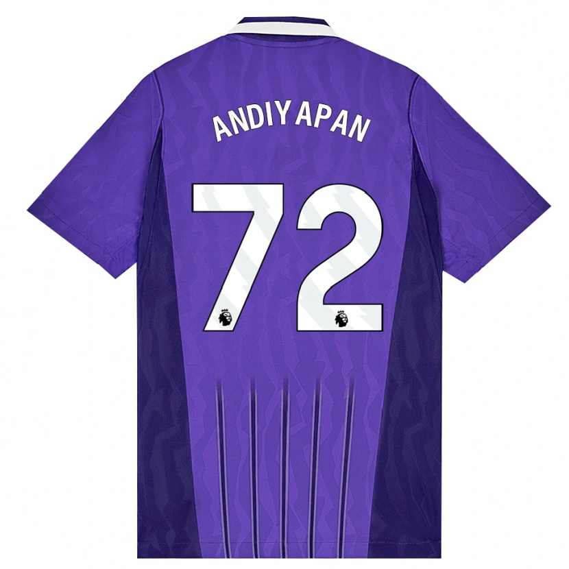 Danxen Uomo Maglia William Andiyapan #72 Viola Bianco Kit Gara Third 2026/27 Maglietta