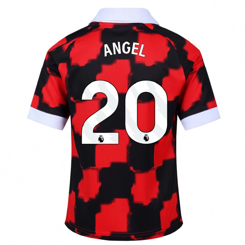 Danxen Uomo Maglia Manuel Ángel #20 Rosso Bianco Nero Kit Gara Away 2026/27 Maglietta