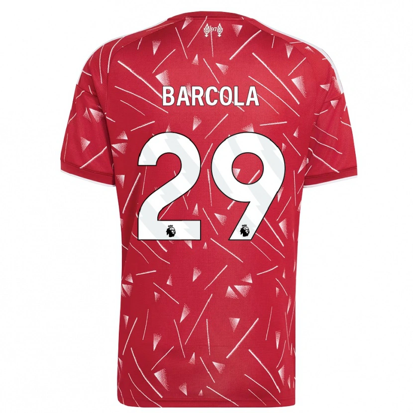 Danxen Uomo Maglia Bradley Barcola #29 Bianco Rosso Kit Gara Home 2026/27 Maglietta
